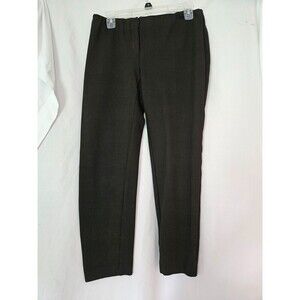 Alfani Pants Womens 8 Black Brown Houndstooth Ponte Ankle Cropped Career